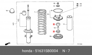 Ремкомплект, опора амортизационной стойки 51631-SB0-004 HONDA