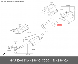 Клемма, ситема выпуска 286401C000 HYUNDAI KIA