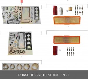 Комплект прокладок, двигатель 92810090103 PORSCHE