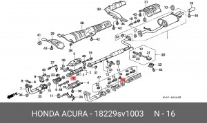 Уплотнительное кольцо, выпускной тр 18229SV1003 HONDA