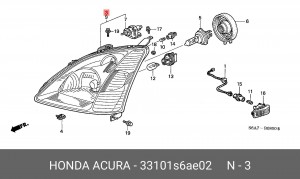 Основная фара 33101S6AE02 HONDA