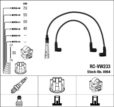 Ккомплект проводов зажигания RCVW233 NGK NTK