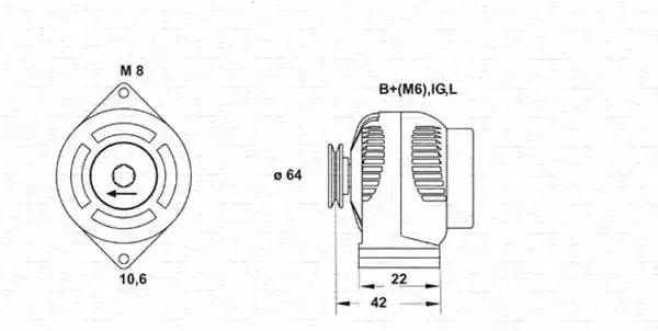 Генератор 943346068010 MAGNETI MARELLI