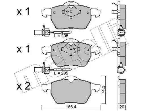 Комплект тормозных колодок, диско 2203140 METELLI