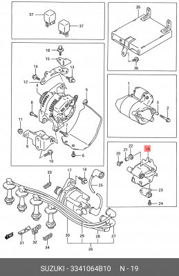 Катушка зажигания 33410-64B10 SUZUKI