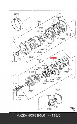 Диск фрикционный АКПП FX02-19-5J0 MAZDA