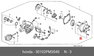 Крышка распределителя зажигания 30102PM3045 HONDA