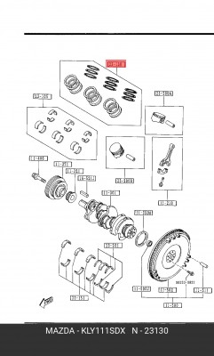 Кольца поршневые KLY1-11-SDX MAZDA