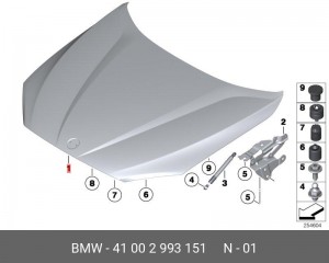 Капот 41 00 2 993 151 BMW