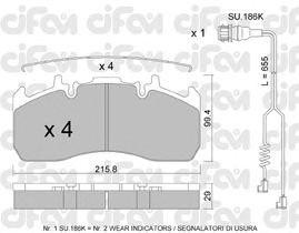 Комплект тормозных колодок, диско 8228081K CIFAM
