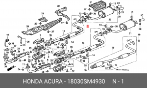 Глушитель выхлопных газов конечный 18030SM4930 HONDA