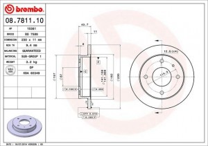 Тормозной диск 08.7811.10 BREMBO