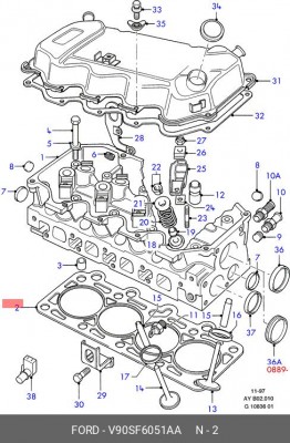 Комплект прокладок, головка цилиндра V90SF-6051-AA FORD