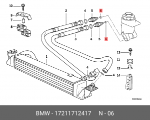 Прокладка, маслянный радиатор 17 21 1 712 417 BMW