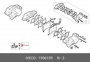 Комплект тормозных колодок, диско 1906159 IVECO