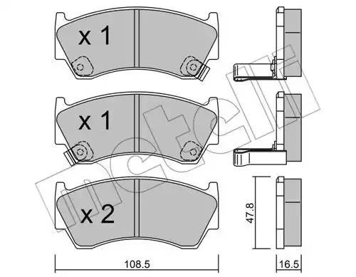 Комплект тормозных колодок, диско 22-0277-0 METELLI