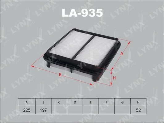 Фильтр воздушный LA-935 LYNXAUTO