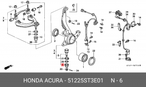 Опора шаровая подвески 51225ST3E01 HONDA