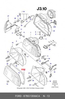 Прокладка, основная фара 87BG13066CA FORD