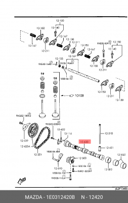 Распредвал 1E0312420B MAZDA