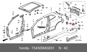 Клапан вентиляции салона 75450SMGE01 HONDA