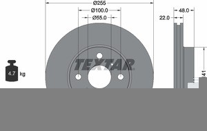 Тормозной диск 92077200 TEXTAR