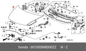 Капот двигателя 60100SNB000ZZ HONDA