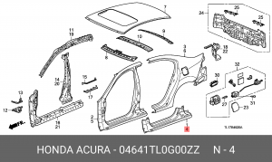 Панель порога 04641TL0G00ZZ HONDA