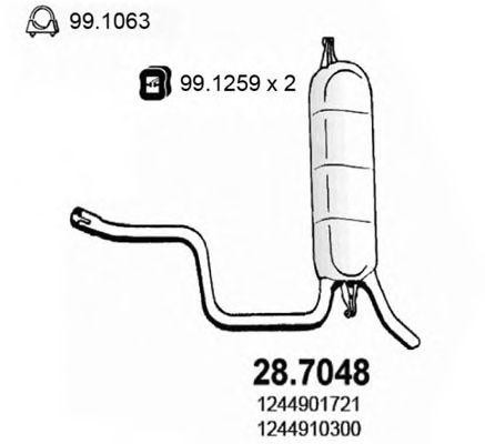 Глушитель выхлопных газов конечный 287048 ASSO