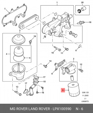 Масляный фильтр LPX100590 MG ROVER LAND ROVER