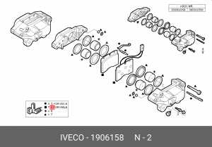 Комплект тормозных колодок, диско 1906158 IVECO