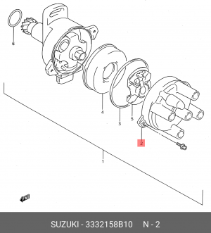 Крышка распределителя зажигания 33321-58B10 SUZUKI