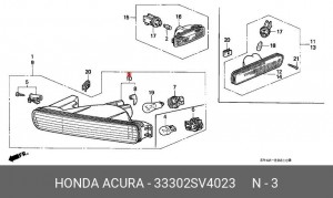 Фонарь указателя поворота 33302SV4023 HONDA