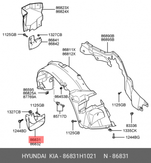 Брызговик 86831H1021 HYUNDAI KIA