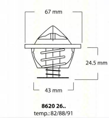 Термостат, охлаждающая жидкость 8620 2682 TRISCAN
