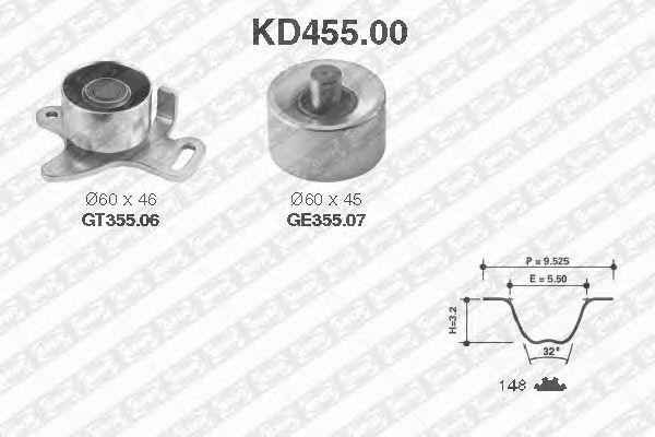 Комплект ремня ГРМ KD45500 NTN SNR
