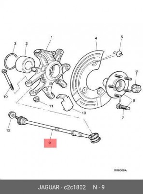 Поперечная рулевая тяга C2C1802 JAGUAR