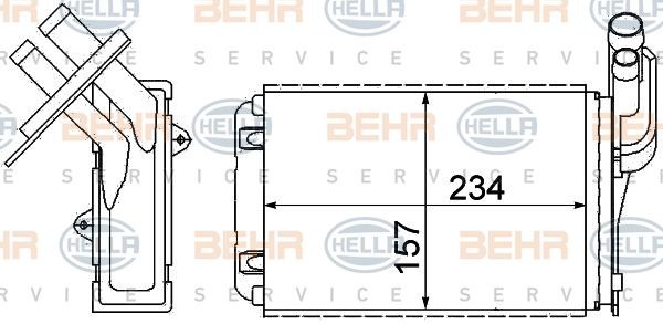 Теплообменник, отопление салона 8FH 351 311-631 HELLA