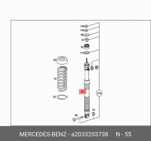 Амортизатор подвески A2033203738 MERCEDES BENZ