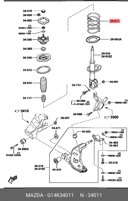 Пружина подвески G14K34011 MAZDA
