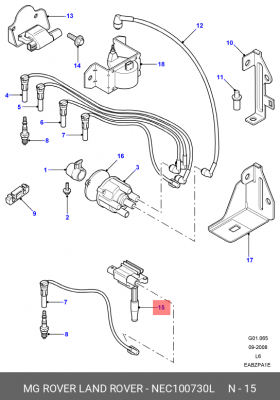 Катушка зажигания NEC100730L MG ROVER LAND ROVER