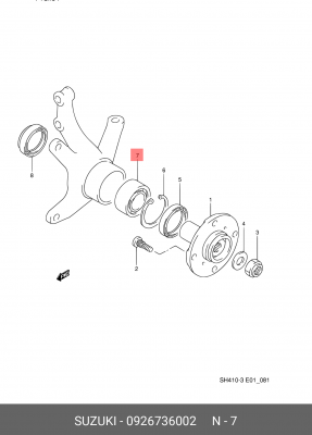 Комплект подшипника ступицы колеса 09267-36002 SUZUKI