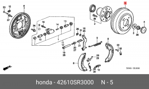 Тормозной барабан 42610SR3000 HONDA
