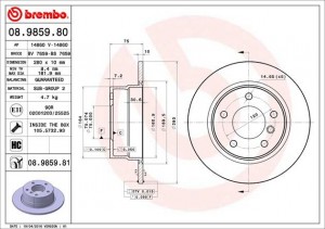 Тормозной диск 08.9859.80 BREMBO