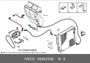 Компрессор, кондиционер 98462948 IVECO