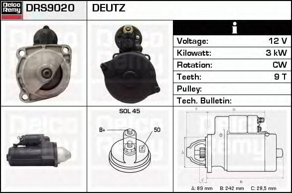 Стартер DRS9020 DELCO REMY