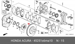 Тормозной диск 45251S6MA10 HONDA