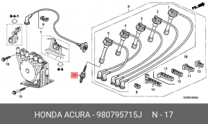 Свеча зажигания 980795715J HONDA