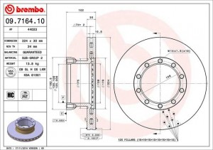 Тормозной диск 09.7164.10 BREMBO