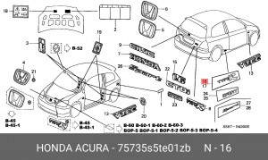 Наклейка информационная 75735S5TE01ZB HONDA